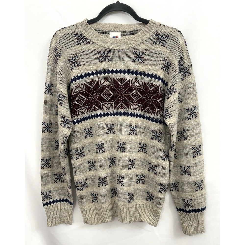VTG Sweater Bazaar Snowflake Pattern Pullover Sweater Womens Size S‎